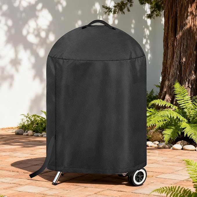 LBTING Grill Cover, 26-inch Heavy Duty 300D Oxford Waterproof Windproof UV Resistant BBQ Gas Grill Cover for Outdoor Barbecue Fit Most Brands Weber, Brinkmann, Char Broil, Holland