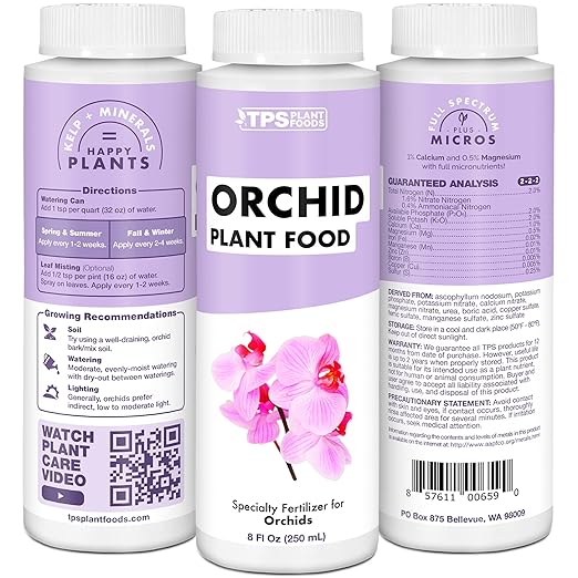 Orchid Plant Food for All Orchids and Acid Loving Houseplants, Promotes Growth and Blooms, Liquid Fertilizer, 8 Oz Bottles Case Pack - 12 Count