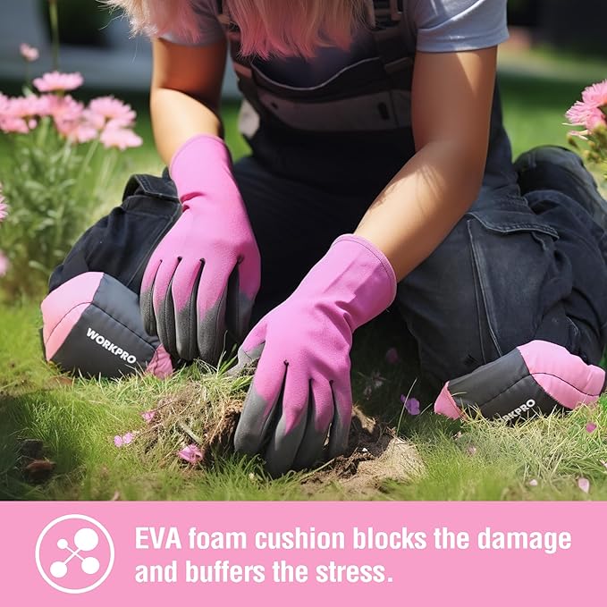 WORKPRO Garden Knee Pads For Unisex-Adult, Flooring Kneepads with Foam Padding, Comfortable Kneeling Cushion for Gardening, House Cleaning, Construction Work, 7.87"*6.75"*3"