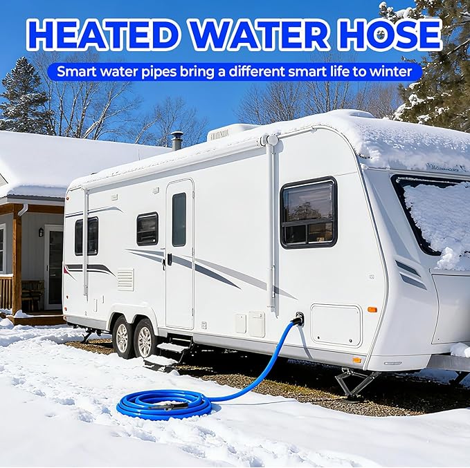 100FT Heated Water Hose for RV,Rv Heating Water Hose,-45 ℉ Antifreeze Heated Drinking Garden Water Pipe,Rv Accessories for Camper