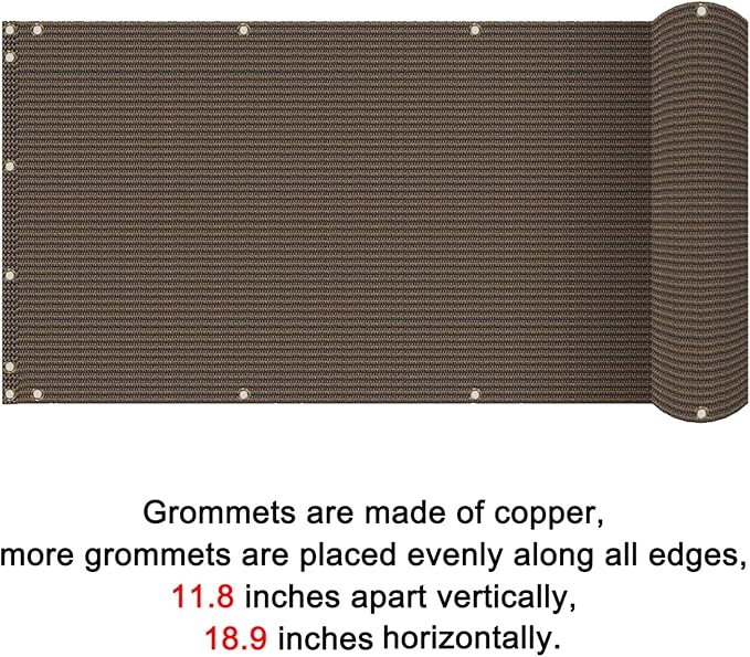 Sunnyglade 6 feet x 150 feet Privacy Screen Fence Heavy Duty Fencing Mesh Shade Net Cover for Wall Garden Yard Backyard (6 ft X 150 ft, Brown)