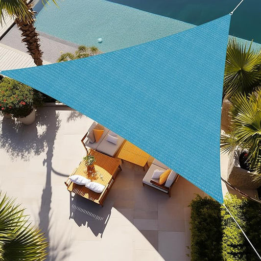 Shade&Beyond Sun Shade Sail Breathable UV Block Outdoor Covering Cloth for Backyard, Pool, 11'X11'X11', Turquoise Mixed (Customized Available)