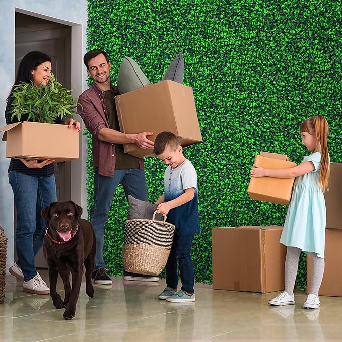 20"x20" Grass Wall,16PCS Artificial Boxwood Panels Cover 44.4SQFT,4 Layers Plant Wall, Greenery Backdrop,Privacy Hedge Screen,Green Panels Decor for Outdoor Garden and Indoor Home Wedding