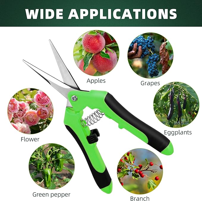 3 Pack Garden Pruning Shears, Stainless Steel Shears, Gardening Shears, Scissors, Garden Clippers, Pruning Snips, Pruning Shears for Gardening Tools (Multicolor)