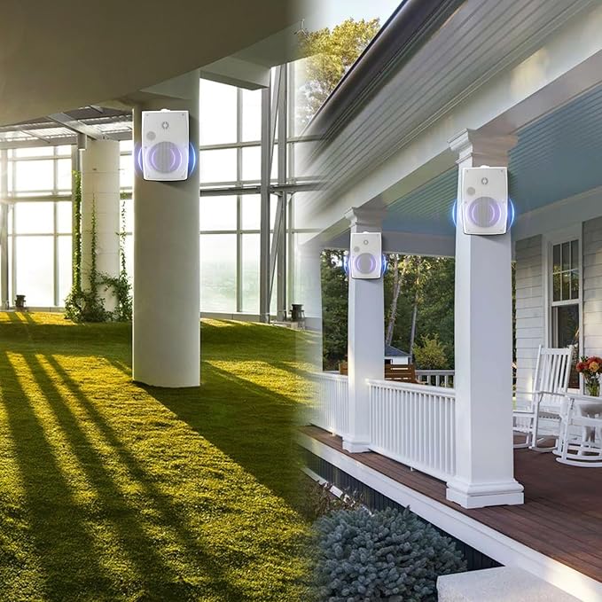 STUDIOFINIX 6.5 Inch 400W Outdoor Speakers Wired Waterproof Passive with Powerful Bass, Wall Mount Speakers for Patio Garden Poolside Home(Pair,White)