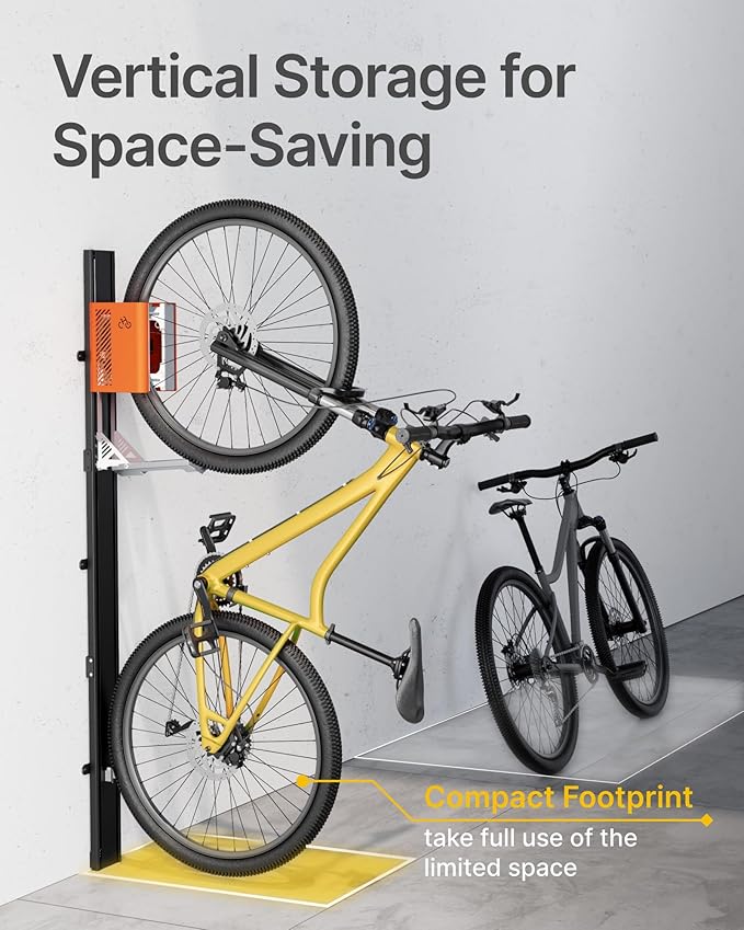 monTEK Automatic Lift EBike Rack – Fits 24-29" Tires, Heavy-Duty Vertical Wall Rack for Bicycles (Up to 71 lbs) - Effortless Lifting, Easy Install - Space-Saving Storage for Garage, Shed, BO