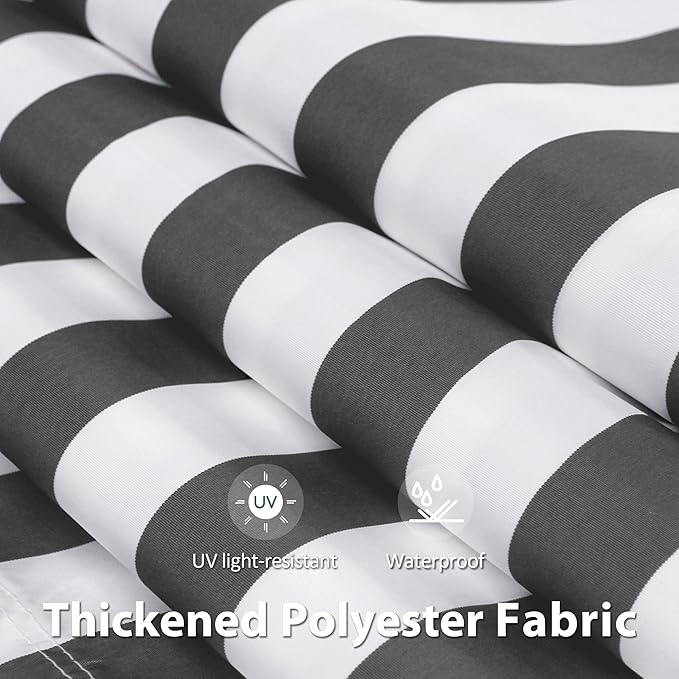 MCombo 11.5x9.5 Feet Manual Retractable Patio Door Window Awning Sunshade Shelter Outdoor Canopy, 1210 (Grey with White Stripes, 11.5'(L) x 9.5'(W))