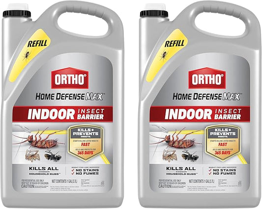 Ortho Home Defense Max Indoor Insect Barrier Refill, Kills Ants, Roaches, Spiders, Fleas and Ticks, 1 gal., 2-Pack