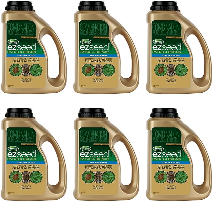 Scotts EZ Seed Patch & Repair Sun and Shade, Combination Mulch, Seed and Lawn Fertilizer, 3.75 lbs. (6-Pack)