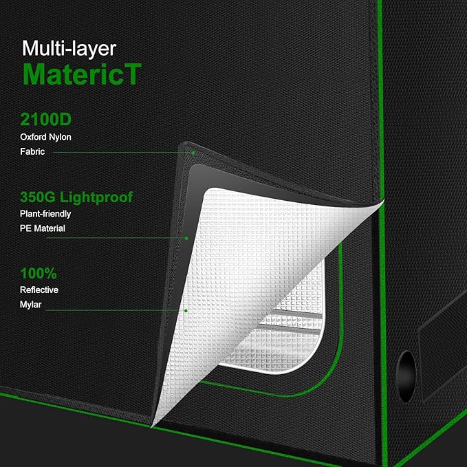 MELONFARM 2x2 Grow Tent, 24"x24"x55" Double Transparent Viewing Door Indoor Grow Tent, Growing Tent with High Reflective Mylar & Floor Tray, Plant Tent for Indoor Hydroponics Growing