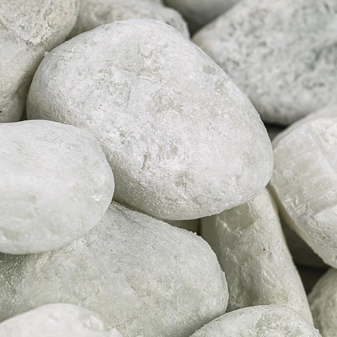 MSI Natural Decorative Tumbled White Pebbles, 1 Inch - 2 Inch, 40 lb. Bag