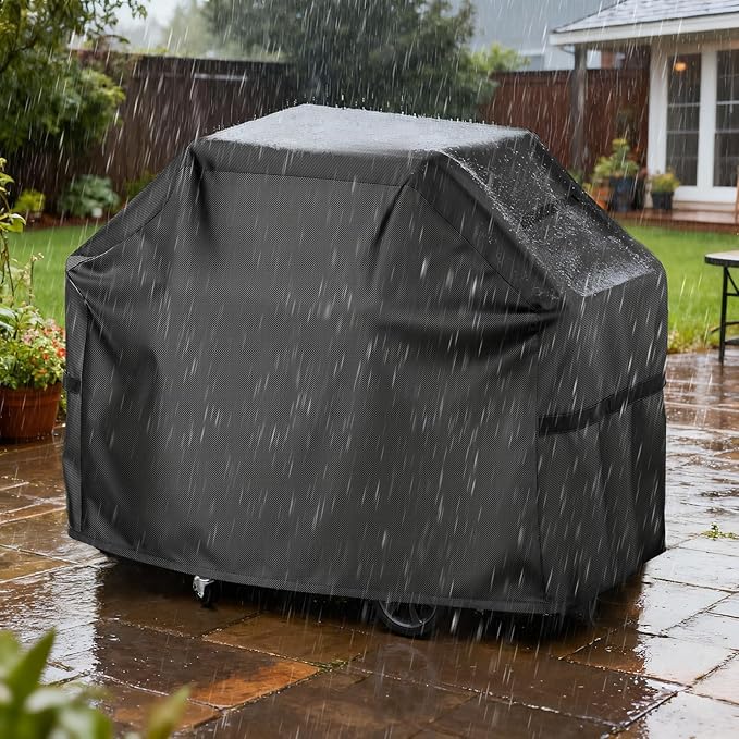 LBTING Grill Cover, 65-inch Heavy Duty 300D Oxford Waterproof Windproof UV Resistant BBQ Gas Grill Cover for Outdoor Barbecue Fit Most Brands Weber, Brinkmann, Char Broil, Holland