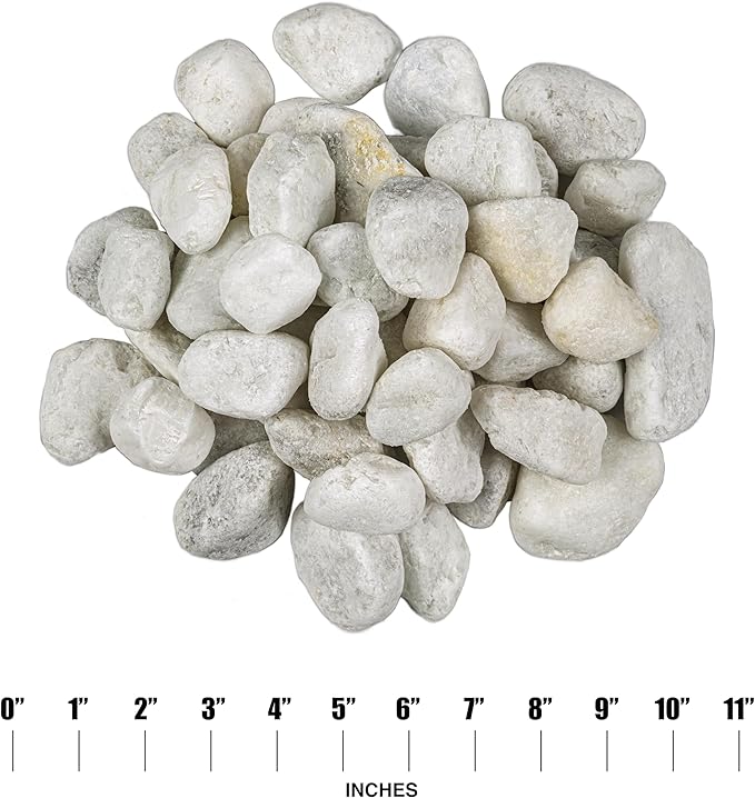 MSI Natural Decorative Tumbled White Pebbles, 1 Inch - 2 Inch, 40 lb. Bag