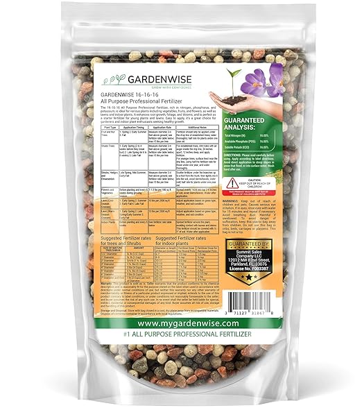 16-16-16 All Purpose Professional Fertilizer - Lawn & Flower & Tree & Shrub & Vegetable Garden Fertilizer (4 QUARTS)