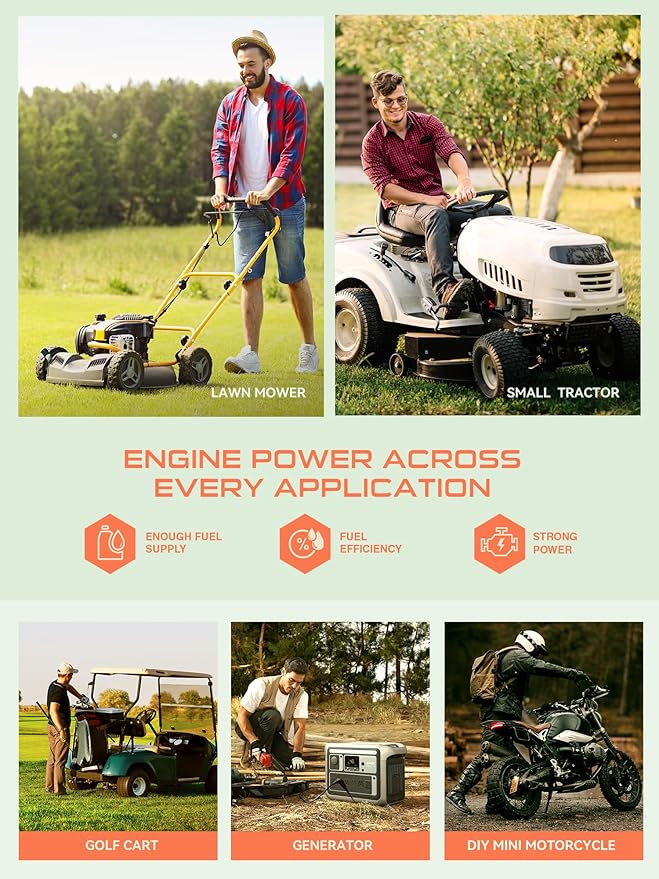 Fuel Pump Compatible with Kohler Briggs and Stratton Mikuni Cub Cadet John Deere 808492 808656 for Lawn Mower Golf Cart Club Car Fits Kawasaki Yamaha Ezgo Honda Husqvarna Toro with Filter and Oil Hose