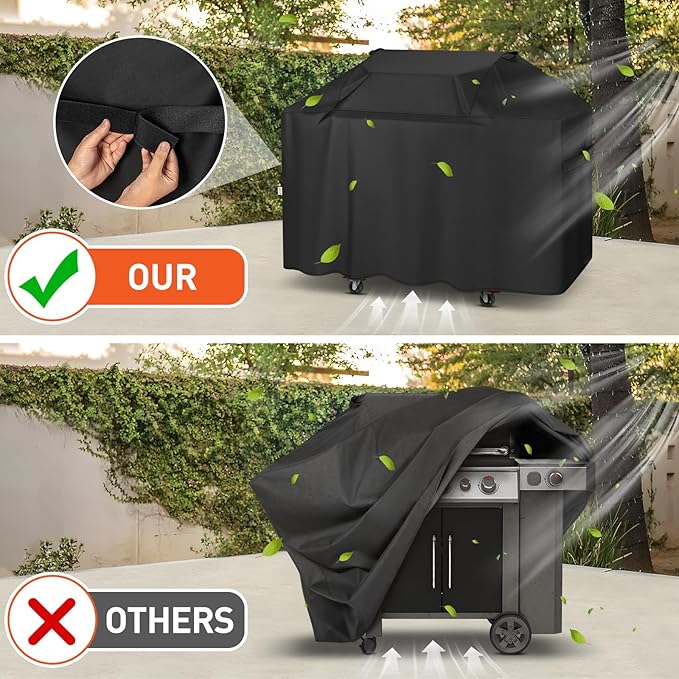 Arcedo Grill Cover 63 Inch Compatible with Weber Genesis 300 Series and New 2022 Genesis 300 Grill, Waterproof Heavy Duty Outdoor Fade Resistant Barbecue Cover, Compared to 7757