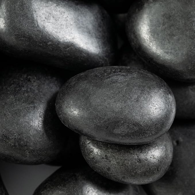 MSI Decorative Polished Black Pebbles, 1.2 inch - 2 inch, 40 lb. Bag(Pallet/ 55 Bags)