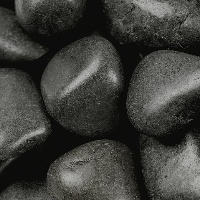 MSI Decorative Polished Black Pebbles, 0.8 inch - 1.2 inch, 40 lb. Bag(Pallet/ 55 Bags)