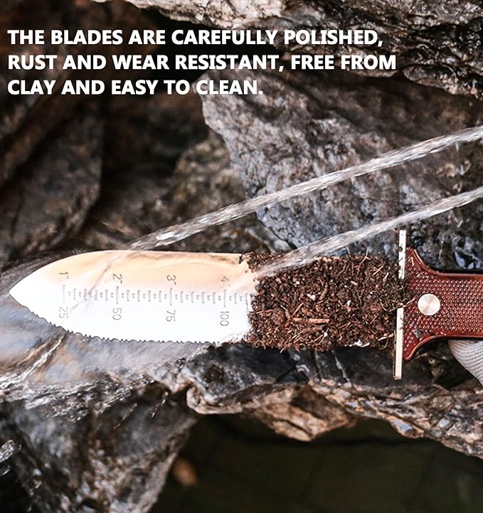 Gardening Hori Hori Garden Knife - Gardening Knife,Soil Kniver, Serrated Side Weeding,Digging,Garden Knives With Sheath,Full Tang Hori Hori