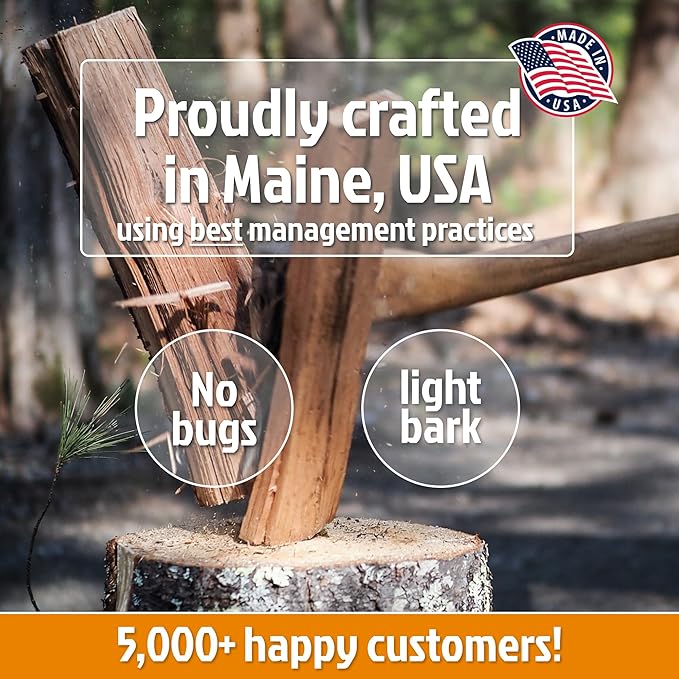 Smoking Chunks - Maple, Beech & Oak. 5 Inch Universal Cooking Firewood - 15lbs. ~1000cuin Premium Kiln Dried Cooking Wood for Grills, Smokers and Ooni, Solo, Bertello Pizza Ovens (Hardwood Blend)