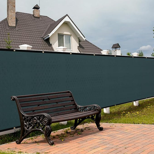SPORTYOUTH 3ft x 50ft Fence Privacy Screen, Heavy Duty 150 GSM Fencing Mesh Shade Cover Windscreen with Brass Grommets for Outdoor Wall Deck Garden Backyard Porch, Cable Zip Ties Include, Green