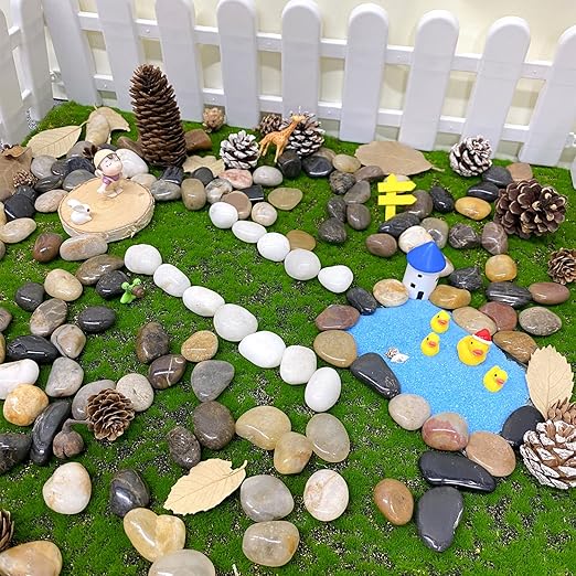 10 lbs Natural Pebbles for Plants, Small Polished Mixed Color River Rocks for Planters, Terrarium, Garden, Vase Fillers,Fish Tank and Outdoor Landscaping Rocks