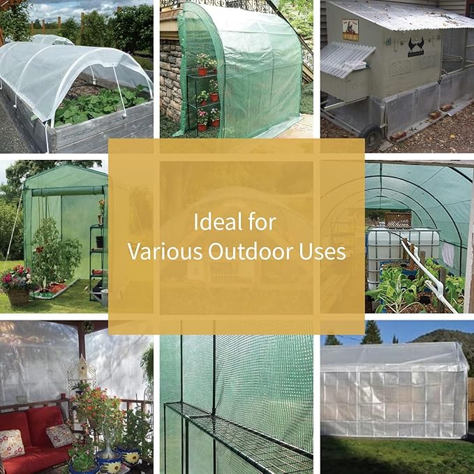 GUARD SHIELD Clear White Tarp Heavy Duty 8x20 Feet Waterproof for Greenhouse Outdoor Garden Poly Cover UV Resistant 3x3 Weave 10mil (3-Pack)