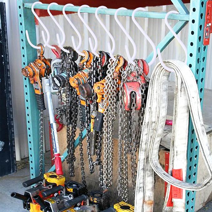 24 Pack 4 Inch Vinyl Coated S Hooks - Heavy Duty Large S Hooks for Hanging Plants, Closet, Garden, Jeans, Jewelry, Pot, Pan, Cups, Towels