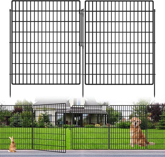 15 Panels Garden Fencing Animal Barrier with Lock, 33 in(H) X 36 ft(L) Dog Fence Outdoor for Yard Rustproof No Dig Decorative Tall Garden Fences Metal Wire Panel Border Rabbit Ground Stakes Fencing