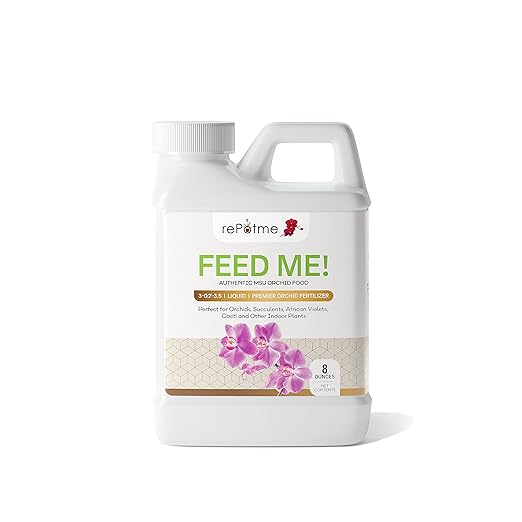 rePotme Orchid Fertilizer - Feed ME! MSU Orchid Food - RO/Rain/Tap Water (Half Pint - 8 oz)