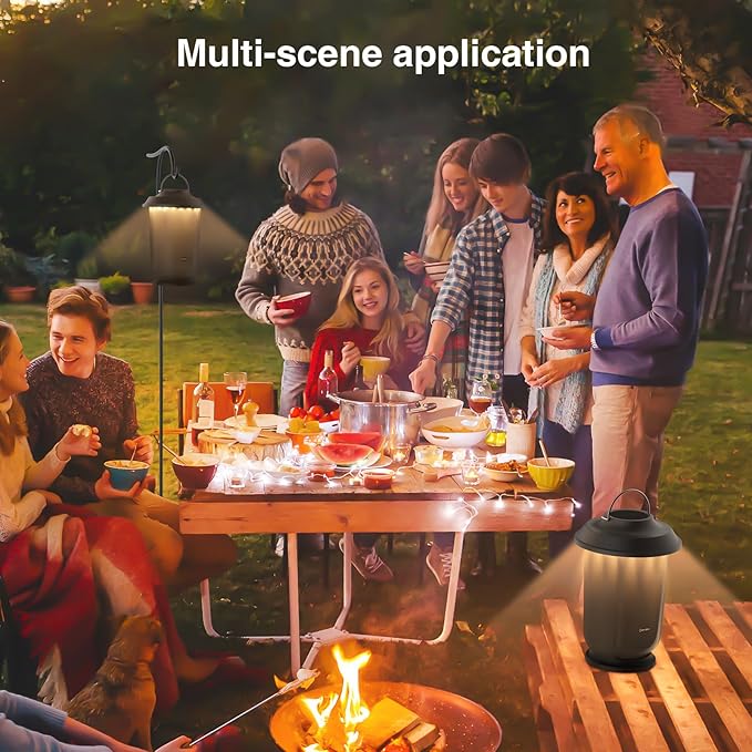 Onforu Outdoor Bluetooth Speaker, 2 Pack 40W True Wireless Stereo Dual Pairing Lantern Speakers for Patio, with 20 Warm White LED Lights, Richer Bass for Indoor Outdoor Camping Waterproof