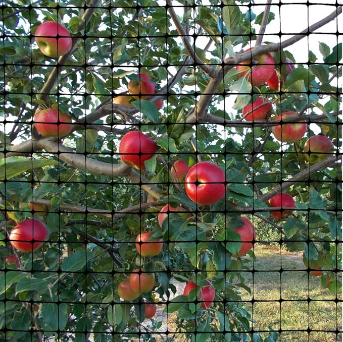 OldMacDonald Deer and Animal Fence Barrier Netting (55gr/sq m.) 7.5' x 100' (2.3m x 30m) (mesh 19x19mm) - Folded for Shipping