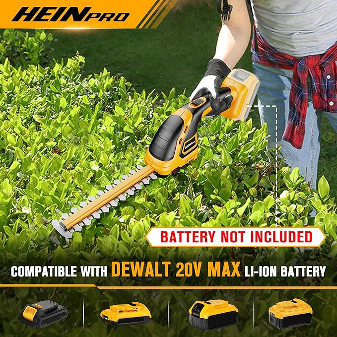 Hedge Trimmer Cordless Compatible with DEWALT 20V MAX Battery (No Battery), Electric Hedge Trimmer Cordless Grass Trimmer, Bush Trimmer Grass Shears Handheld for Yard, Garden, Lawn