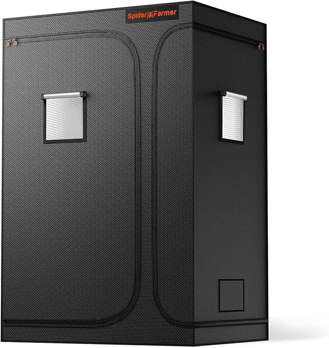 Spider Farmer 2 in 1 4x3 Grow Tent Pro-Grade, 48"x36"x72", with Observation Window and Floor Tray, 1680D Thicken Mylar Canvas, 4x3x6 for Indoor Hydroponic Growing for SF2000Pro, SE3000, G3000