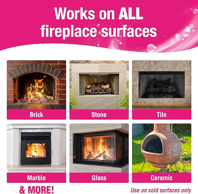 Quick ‘n Brite Fireplace Gel Cleaner for Brick, Stone, Rock, Tile, and Marble, Nonabrasive Fireplace Cleaner, Made in the USA, 16 oz