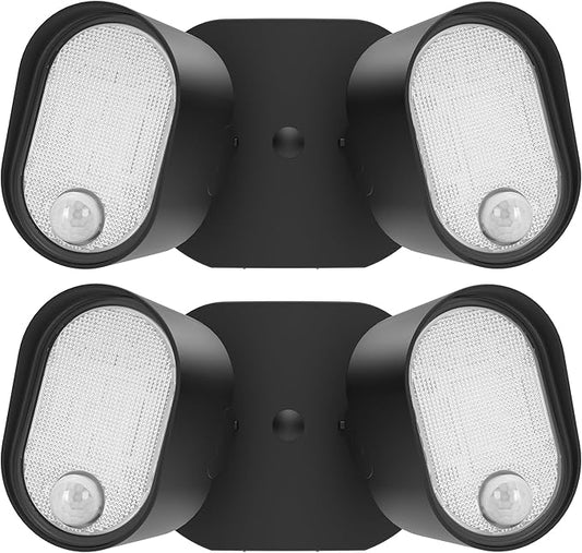 LUTEC 35W 4000LM LED FloodLights with 2 Sensors, Motion Sensor Outdoor Lights 5000K Dusk to Dawn, IP65 Waterproof 240 Wide Angle Motion Outdoor for Garage, Patio, Yard(2 Pack)