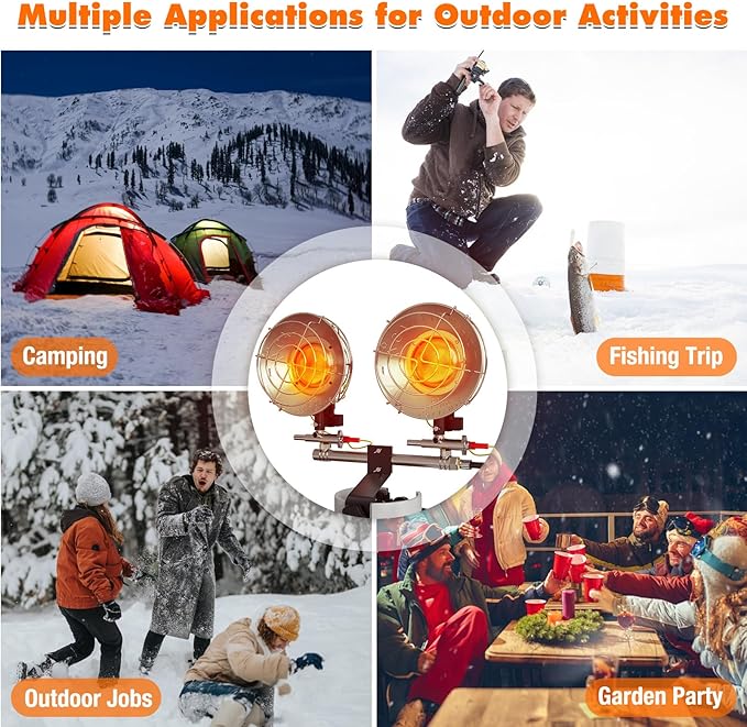 30000BTU Propane Heater, Portable Propane Heater for Outdoor Use with 3 Adjustable Modes and Safety Shut-off Valve for Patio, Camping, Fishing, Garage