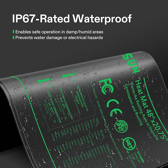 VIVOSUN 48"x20.75" Seedling Heat Mat with Built-in Temperature Controller, UL & MET-Certified Waterproof Plant Heating Pad for Germination, Hydroponics, Brewing, Breeding, and Greenhouses