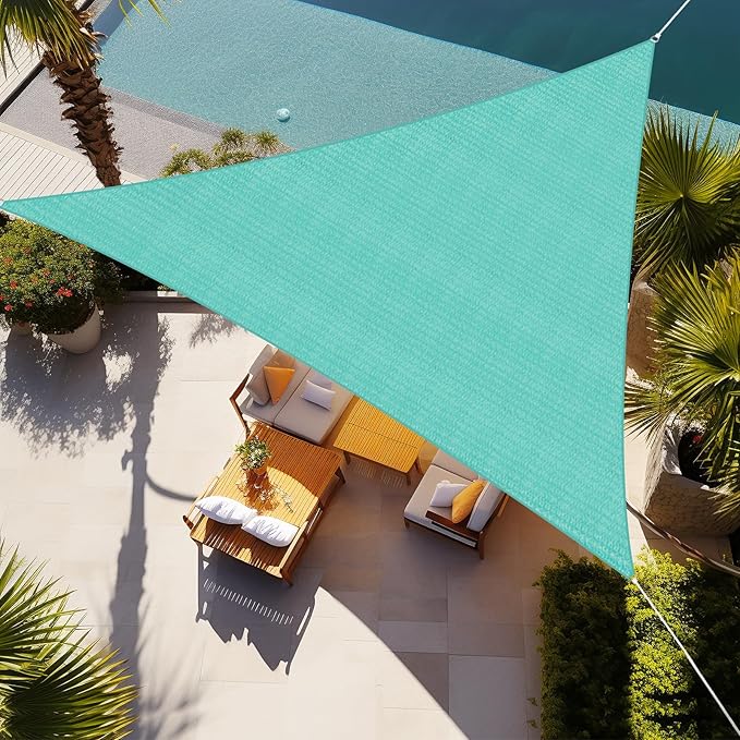Shade&Beyond Sun Shade Sail Breathable UV Block Outdoor Covering Cloth for Backyard, Pool, 10'X14'X17.2', Turquoise (Customized Available)