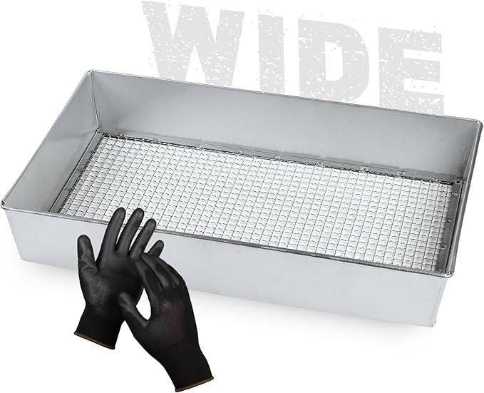 Soil Sifter, Wide Size (17.5 x 11.5 inches) with 3/8-inch Mesh, Garden Sieve for Dirt, Sand, Rocks, and Compost