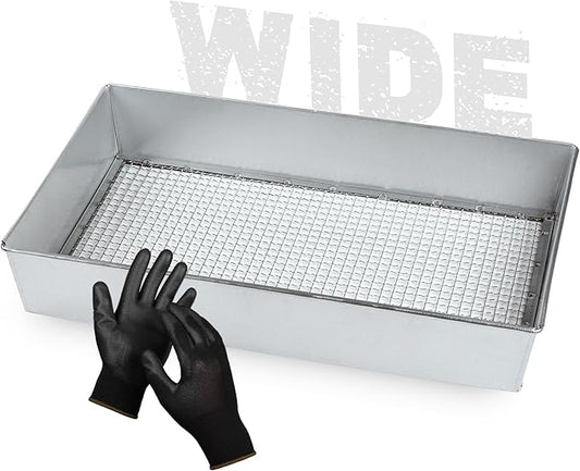 Soil Sifter, Wide Size (17.5 x 11.5 inches) with 3/8-inch Mesh, Garden Sieve for Dirt, Sand, Rocks, and Compost