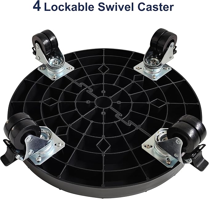 14 Inch Plant Caddy with Wheels Outdoor Indoor, Rolling Plant Stand for 400lb Heavy Duty Flower Pots, Round Plant Rollers Lockable Potted Planter Dolly, 2 Pack Black