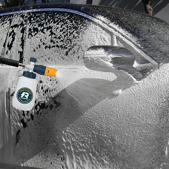 Sooprinse Foam Cannon with 1/4 Inch Quick Connector, Heavy Duty Car Foam Blaster Wide Neck Adjustable Snow Foam Lance for Pressure Washer, 1 Liter