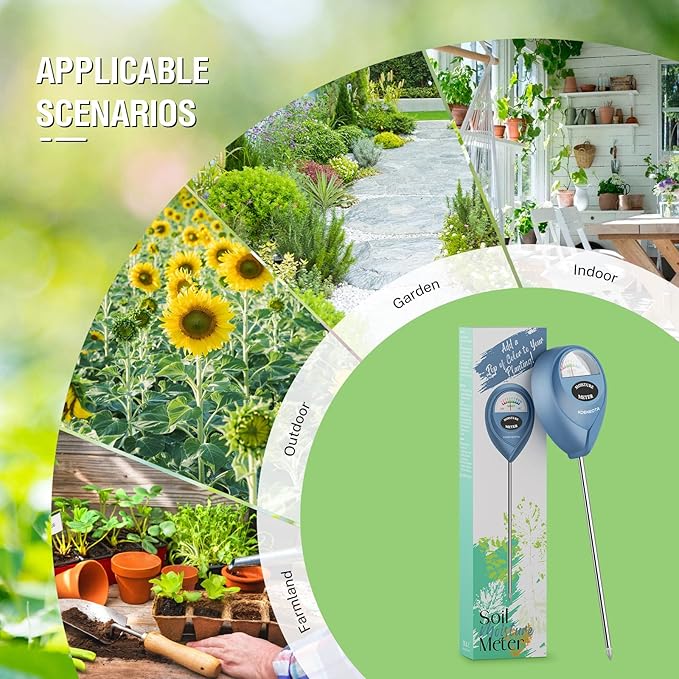 Soil Moisture Meter,Plant Water Monitor,Plant Water Meter for Indoor Outdoor Potted Plants,Soil Hygrometer Sensor for Gardening,Farming,Lawn Tool Kits for Plant Care(Purple Blue)