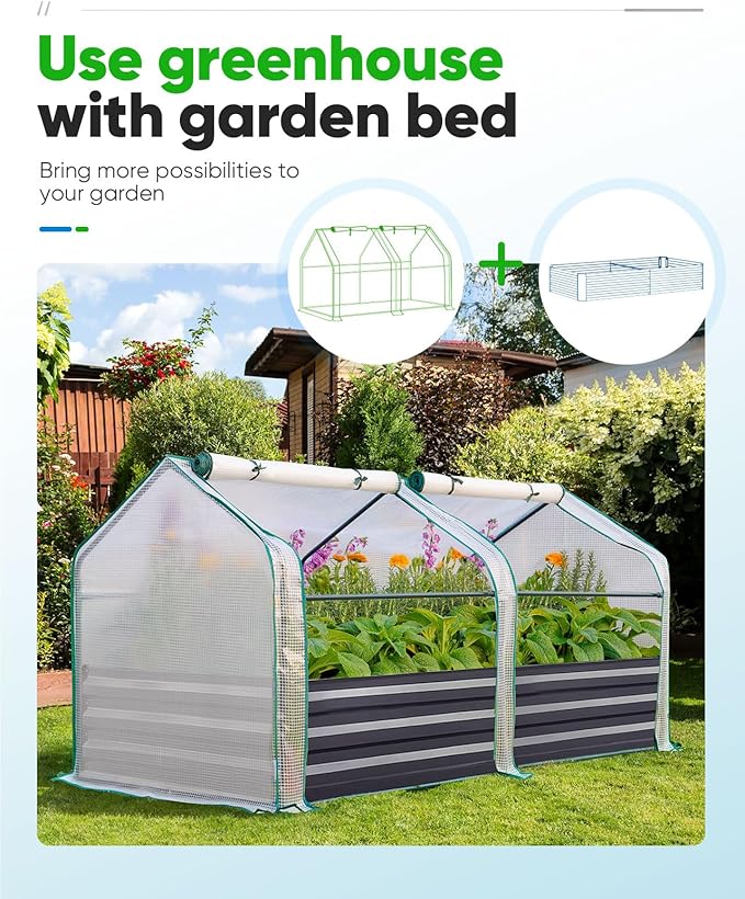 Quictent Mini Greenhouse for Indoor Outdoor, Portable Small Tabletop Green House Kit, Upgraded Waterproof UV-Resistant Seed Starter Hot House, Interior Space Expanded, 71"x36"x36", White