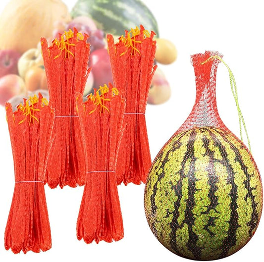MAQIHAN 40pcs Watermelon Nets - Melon Nets Melon Hammock Heavy Duty Watermelon Net for Garden Reusable Cantaloupes Mesh Bags Hammock for Trellis Cradle(17.7inch,Red)