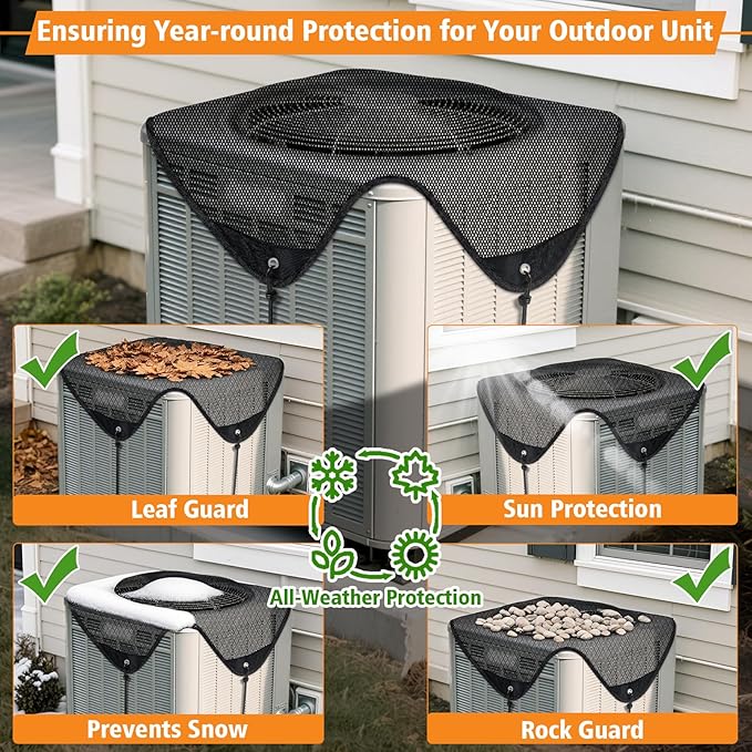 28'' X 28'' Central Air Conditioner Covers for Outside Units,Top Universal AC Unit Mesh Covers Outdoor,Breathable AC Condenser Cover for All Seasons