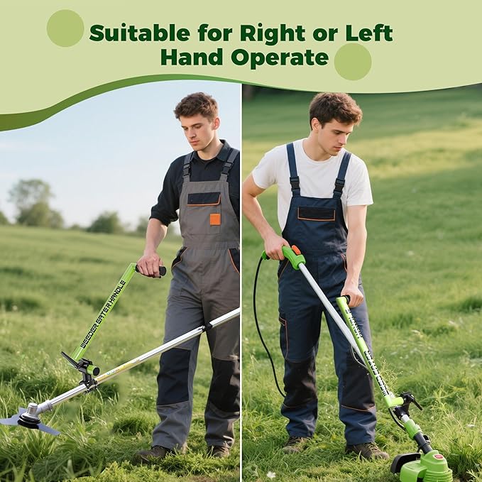Upgraded Weed Eater Handle, Ergonomic String Trimmer Handle with Adjustable Shoulder Strap and Clamp, Weedeater Handle Extension for Lawn Care, Landscaping, and Yard Trimming Edging