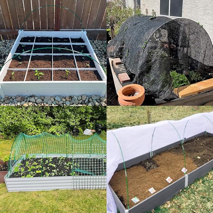 MAXPACE Greenhouse Hoops for DIY 2.8ft or Wider Grow Tunnel, Rust-Free Fiberglass Support Hoops Frame for Garden Fabric, DIY Plant Support Garden Stakes, Gardening Supplies, 50pcs