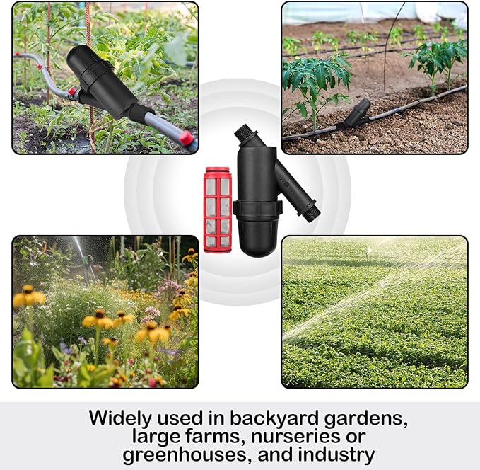 1 Pcs Drip Irrigation Inline Y Filter with Mesh Screen, 3/4" x 3/4" Male Thread Connections Hydroponics Y Filter for Garden Greenhouse Agricultural Drip Sprinkler Irrigation